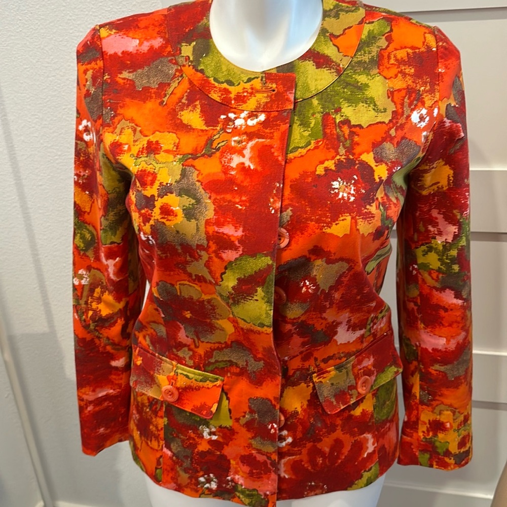 Chico’s Colorful Button-Front Jacket - Picture 2 of 13
